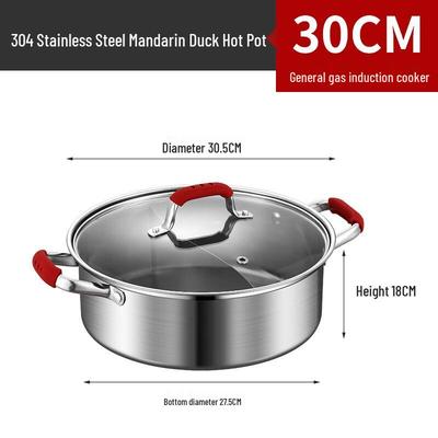 ZISIZ 304 Stainless Steel Divided Hot Pot