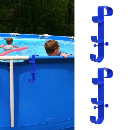 Pool Pole Hook Pool Skimmer Net Holder 3-Hook Pool Pole Hanger Pool Accessories Holder for Above Ground Pools Pool Brush Water Pipe