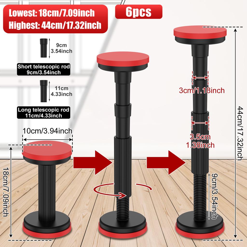 2/4/6Pcs Telescopic Support Rod Nylon Cabinet Adjustable Support Pole 200kg Weight Capacity High Hardness Sink Support Bracket