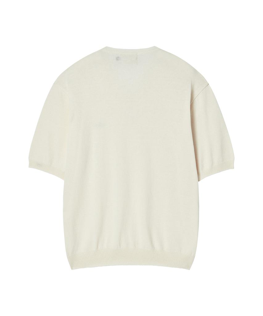 BEYOND CLOSET [Collection Line] Soft Breeze V-Neck Short Sleeve Knit Ivory