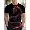 T-shirt Estiva da Uomo Girocollo Stampata in 3D Moda Versatile Traspirante Tendenza Casual