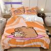 Chill Capybara Sips Tea Three-piece set (1 * duvet cover + 2 * pillowcase, without core) 2D Flat Bedding set Christmas birthday gift