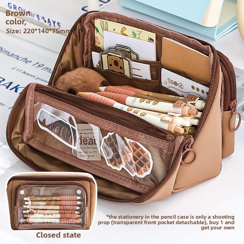 Transparent Pencil Case Foldable High Capacity Girls Removable Pain Bag New 2025 Canvas Makeup Bag pencil case