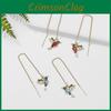 Blue And Red Hummingbird Animal Earrings With Alloy And Rhinestone Decor