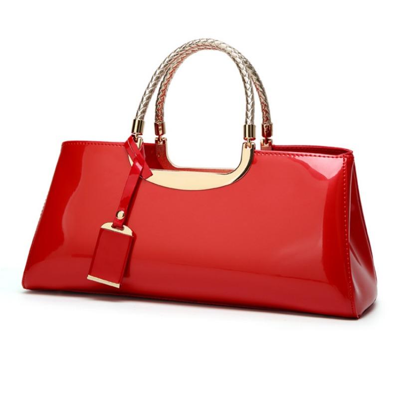 Women's Bag Fashion Gloss Paint Leather Handbag Bride Wedding Bag Dinner Bag