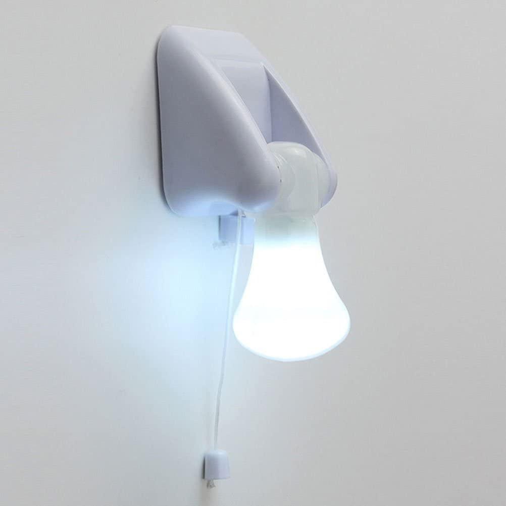 

Mini Pull Cord Light Bulb Plug In Wall Lamp for Home Lighting Decorative Night Light for Bedroom Cabinet and Hallway Use One Size білий