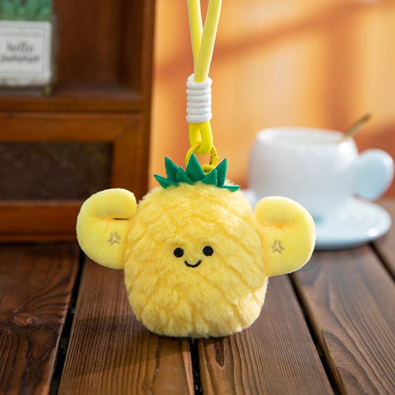 12cm Niedlicher Frucht-Kleiner Anhänger Gefülltes Zitrone Banane Birne Avocado Plüschtier Autoschlüsselanhänger Rucksack-Anhänger 12cm