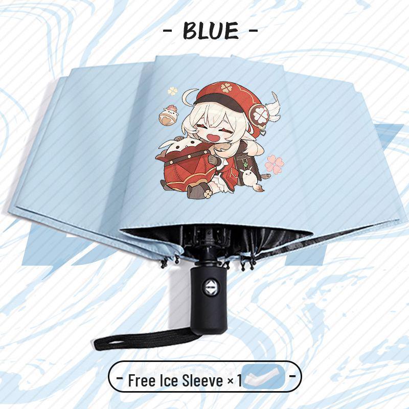 Genshin Impact Automatický skládací deštník s UV ochranou pro žáky základních škol - Odolný proti větru, pro slunečné i deštivé počasí