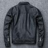 Retro Erstschicht Gelbes Rindsleder Echtleder Herren Motorrad Distressed Lederjacke