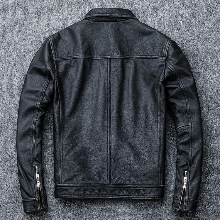 Retro Erstschicht Gelbes Rindsleder Echtleder Herren Motorrad Distressed Lederjacke