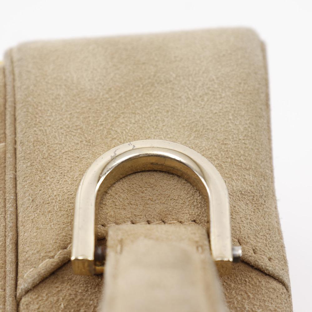 Chanel Chocolate Bar Handbag One Handle Brown/yellow Suede Women Used