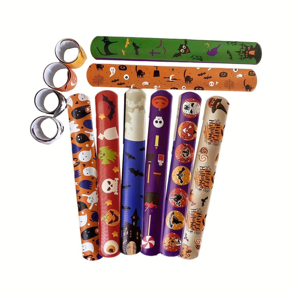 24 STK Halloween Festgaver Slap Armbånd Leker Gaver Halloween Armbånd Slap Armbånd
