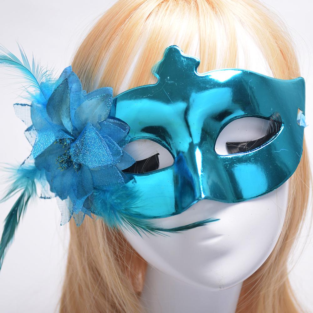 Elegant Floral Nightclub Mask - Electroplated Princess Side-Face Design, Perfect for Halloween and Balls