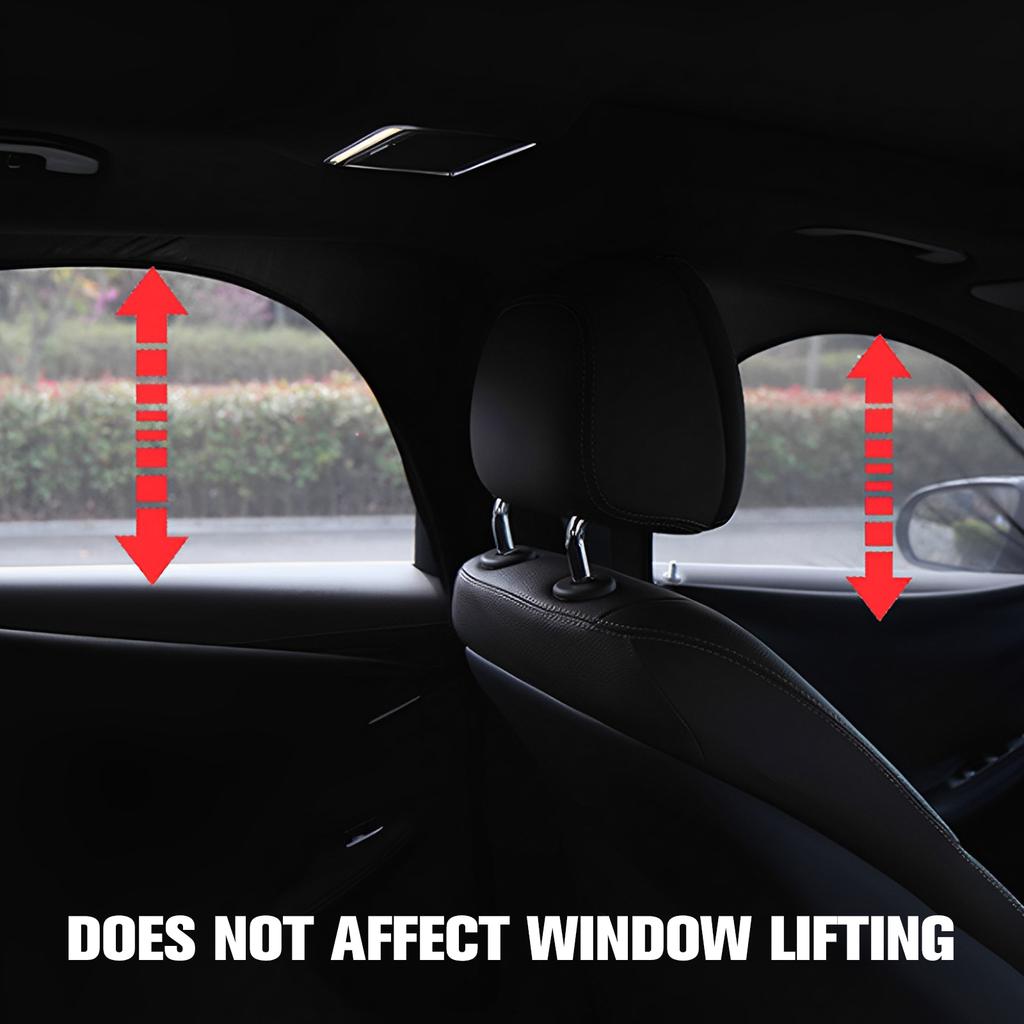 2Pcs Car Window Shade Curtain Elastic Auto Front/Rear Side Window Sun Shade with Zipper Stretchable Sun Protection Window Cover
