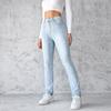 Summer New Women's Jeans Fashion Simple Slim Straight Light Blue Trousers