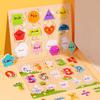 Montessori Wooden Puzzles Hand Grab Boards Toys Tangram Jigsaw Baby Educational Toy Cartoon Vehicle Animals Fruits for Kids Gift