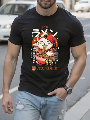 Japanese Ramen Cat Graphic Tshirt Graphic Tshirt - Anime ...