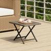 VidaXL Folding Table Grey 45x35x32 Cm Braided Resin, Folding Table, Table, Patio Furniture, Garden Furniture, Furniture 362252