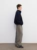 FRAGE Tapered Double-Pleat Slacks – Oat Grey