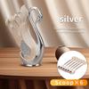 European Luxury Gold & Silver Rhinestone Swan Spoon and Fork Set with Swan Stand