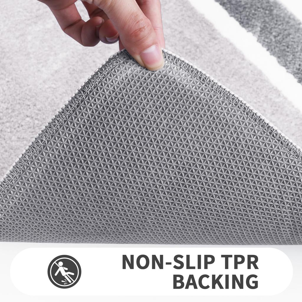 Microfiber Shaggy Absorbent Bath Mat Soft Bathroom Mat Non Slip Machine Washable Bathroom Rug Shower Mat Quick Dry Floor Mats