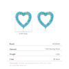 Simple 925 Sterling Silver Exquisite Romantic Turquoise Hearts Stud Earrings For Women Birthday Gifts Jewelry