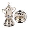 Mini Soccer Game Trophy Cup Model High Simulation Metal Football League Trophy Ornaments Decor