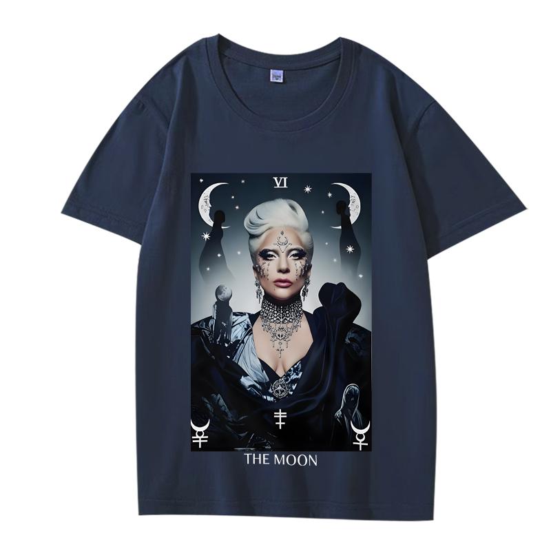 Tarot The moon graphics T Shirt men ’s women Oversized 100% Cotton streetwear short sleeve Summer print Unisex shirts
