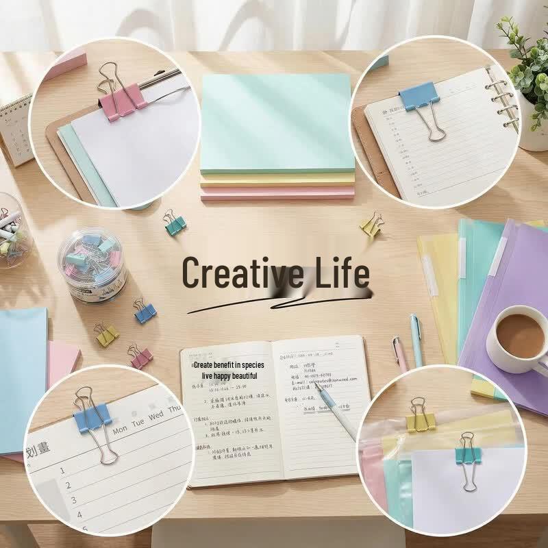 SUNWOOD Colorful Metal Binder Clips