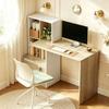 Computer Desk with Bookcase and 4 Compartments, Computer Table with Lockable Drawer for Home Office (only with Computer Table)