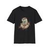 Otter Florale Aquarell Natur Schwarzes T-Shirt Ästhetisches Grafik-T-Shirt