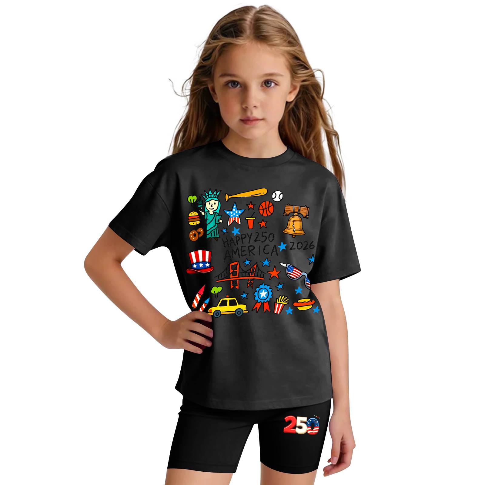 

Infant Newborn Baby Girls Boys Loose T-shirt+Pants Print Outfits Set 120 чёрный