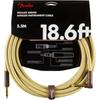 Fender Shield Cable Deluxe Series Instrument Cable, Straight/Angle, 18.6', Tweed 08