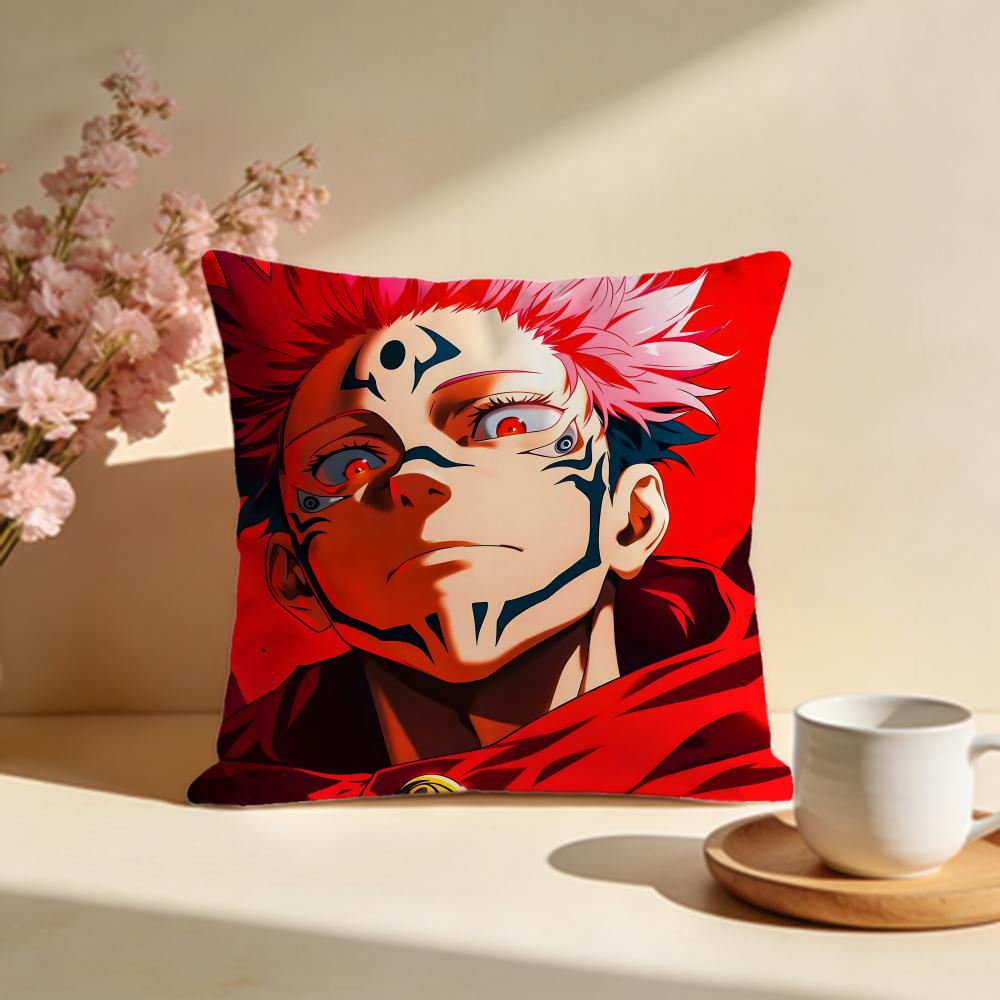 Fashion JJujutsu Kaisenes Cushion Cover Stylish Washable Pillow Cover Ideal for Couch Bedroom Car Decoration