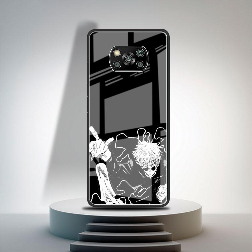 Husă de Sticlă Pentru Xiaomi Poco X3 NFC 11 Lite 11T F3 M3 Pentru Redmi Note 11 10 9 8 Pro 10S 9S Husă Telefon Jujutsu Kaisen Gojo Satoru