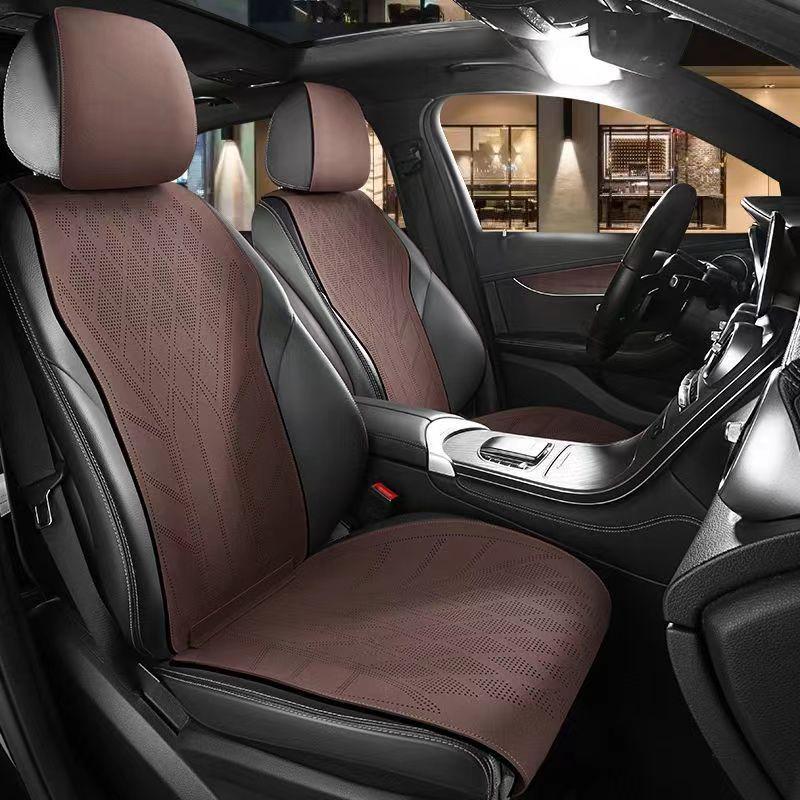Universal Breathable Suede Car Seat Cushion - Four Seasons Perforated Comfort Cover