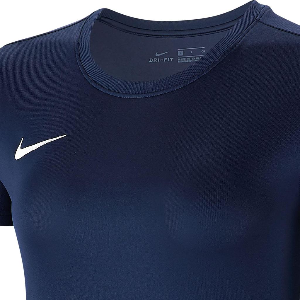 Nike Dri-FIT Casual Soccer Solid Color Short Sleeve T-Shirt Women tops Navy BV6728-410