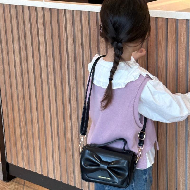 Mini Pu Charming Handbag For Girls And Boys With Delightful Bow Design For School Use