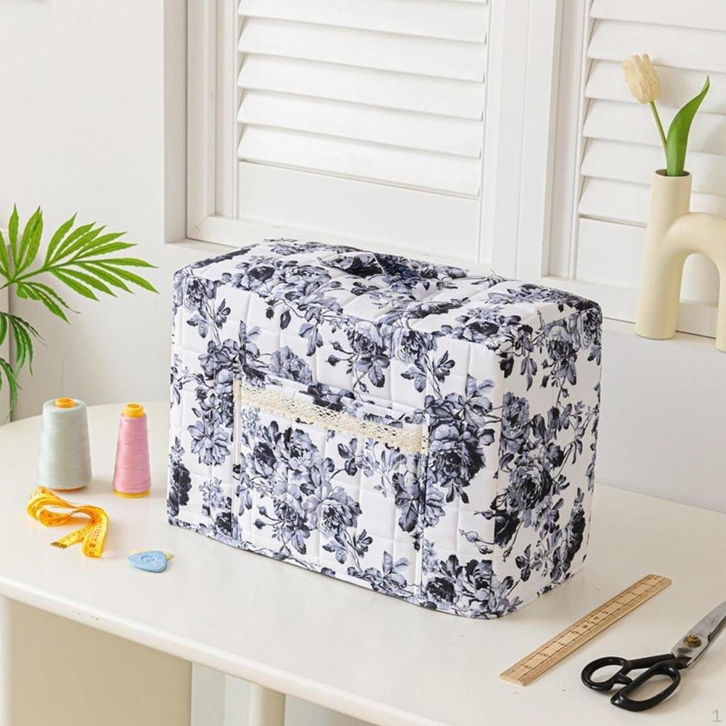 Copertura Floreale per Macchina da Cucire Trapuntata Antipolvere, Boho, Decorativa, Organizer per Materiali da Cucito per la Stanza dell'Artigianato