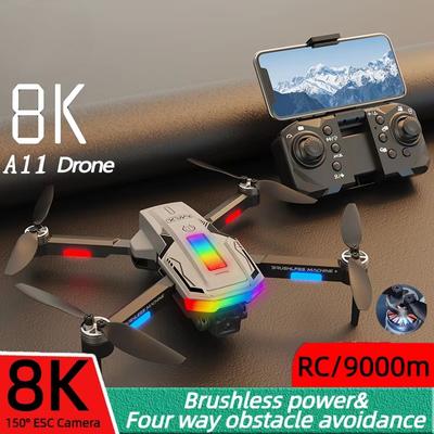 2025 Nowy Dron RC A11 Max 8K ESC Podwójna Kamera Samolot Powietrzny Wszechstronne Unikanie Przeszkód Bezszczotkowy WIFI FPV Quadcopter Zabawka Prezent