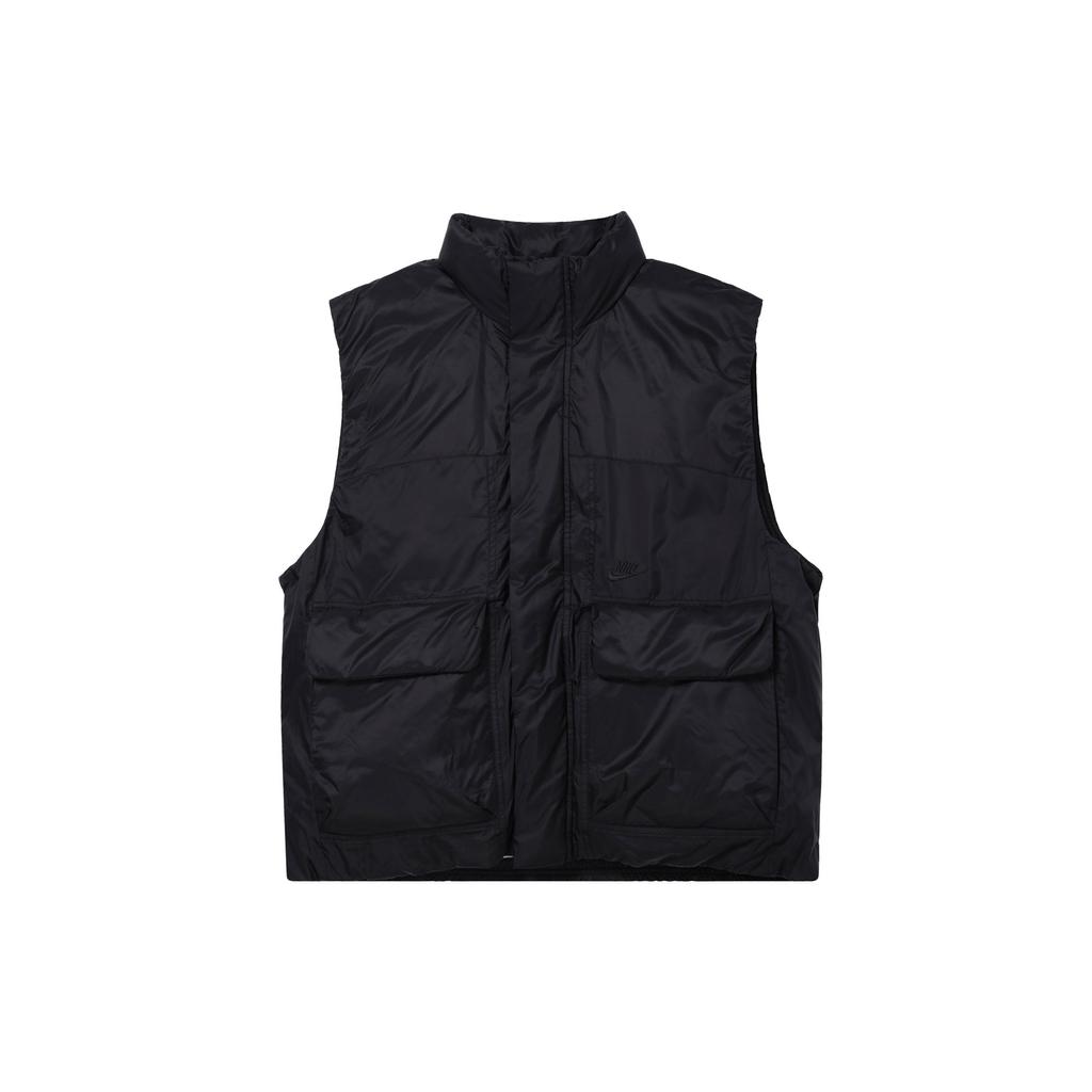 Nike Solid Color Zip Stand Collar Vest Men Vests Black DV9972-010