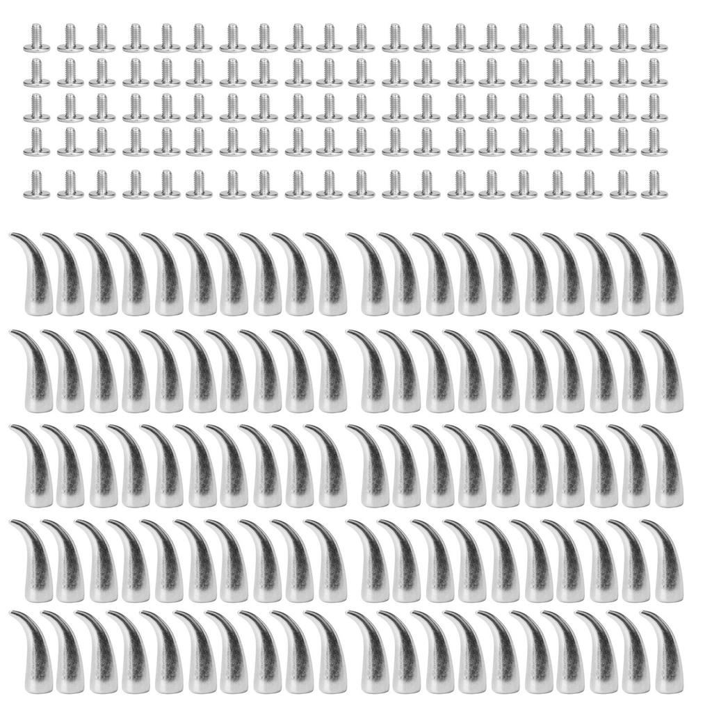 100PCS Punk Spikes Apparel Decoration Spikes Alloy Rivets Fashion Accessories for Leathercraft Rivet Studs and Projects
