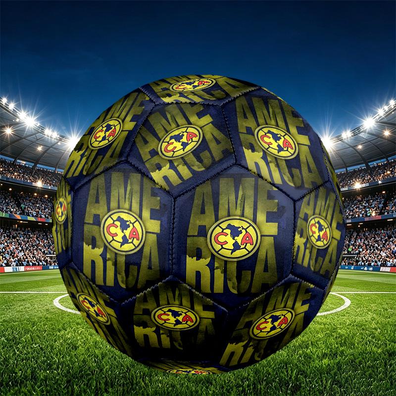 Club America Print Size 5 Soccer Ball, PU Wear Resistant Football for Match Training and Daily Practice, Birthday Gift for Soccer Fans