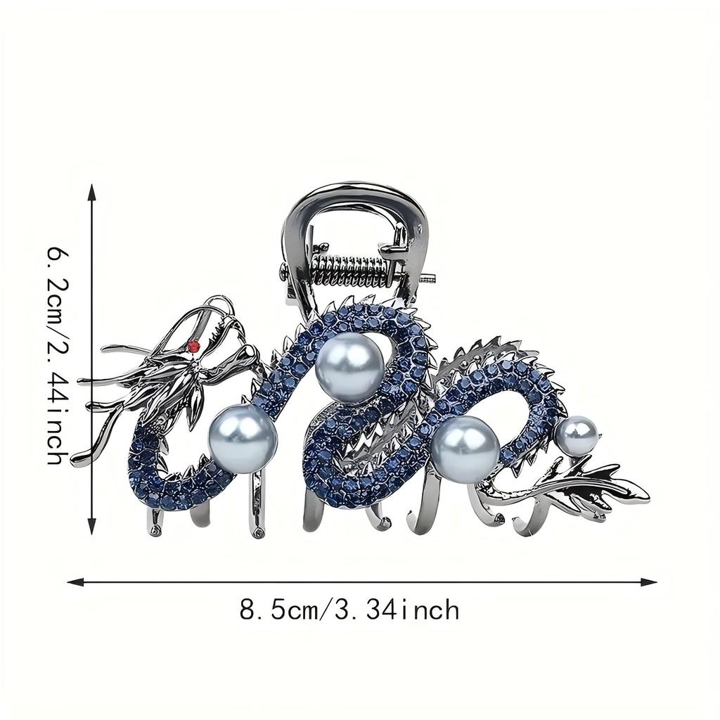 1pc Luxury Elegant Women's Dragon Shaped Hairpin Artificial Pearl Daily Hairstyle Accessories Jewelry Hair Grab Hair Accessories