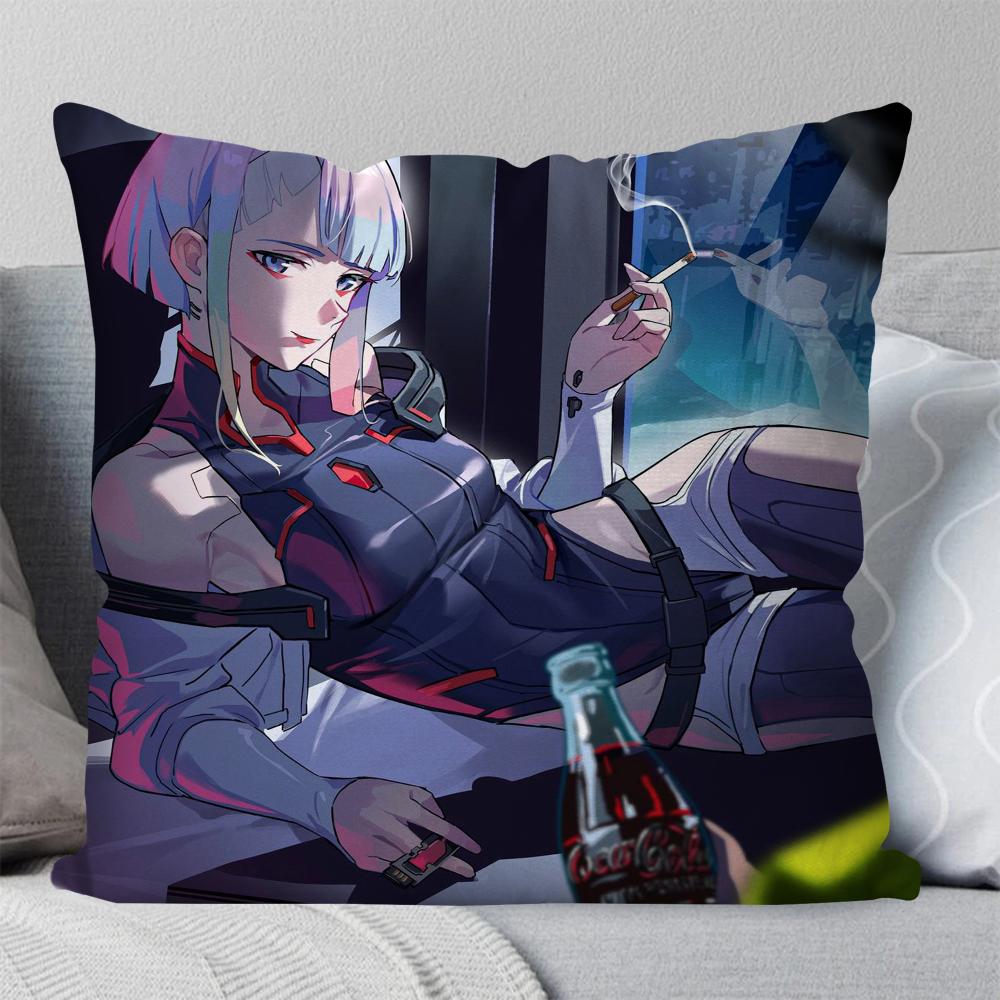 

1 шт. Анимированная наволочка для подушки с игровым персонажем L-Lucyna, квадратная подушка, спальня, диван, отдых, комфорт, автомобиль, гостиная, украшение дома, 40X40 16x16Inch