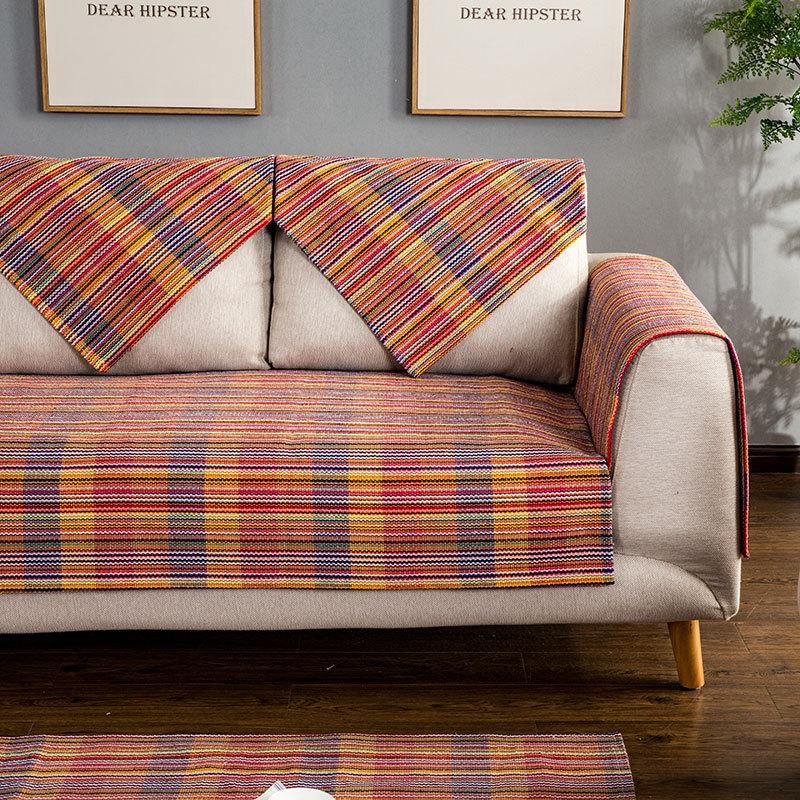 

Льняная подушка для дивана Four Seasons, чехол для дивана из хлопка и льна, полотенце для подлокотника, полотенце для спинки 70*70