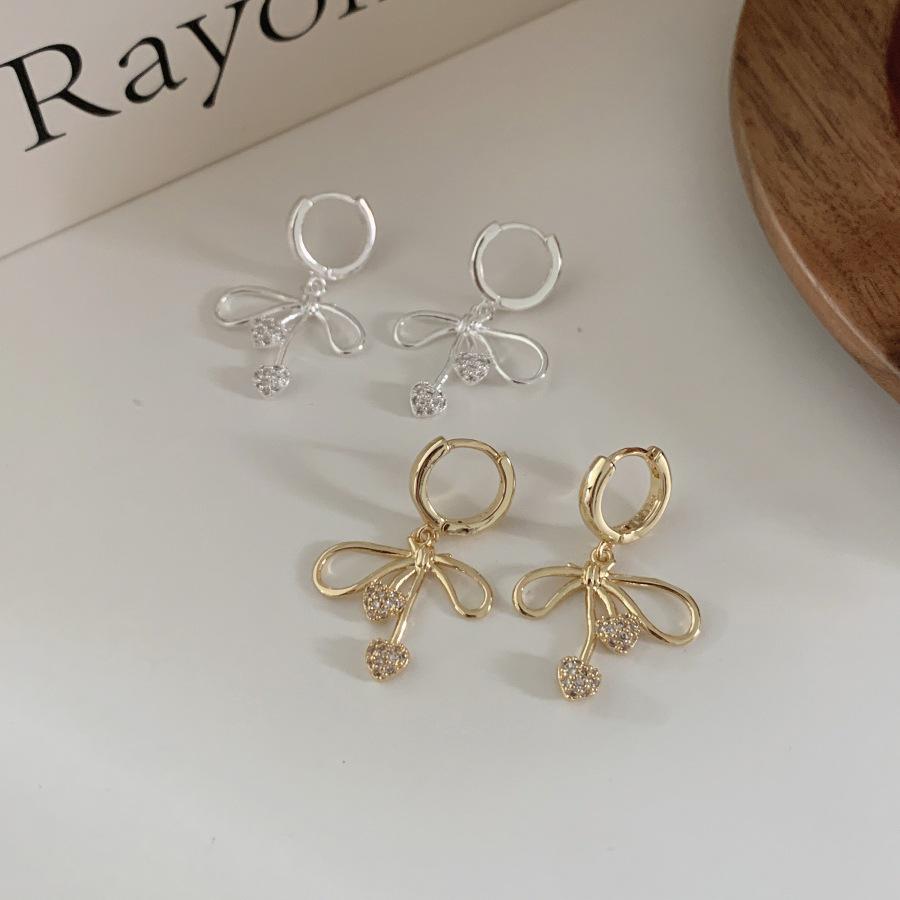 Elegant Love Heart Bow Earrings: Princess Style, Exquisitely Crafted for Women