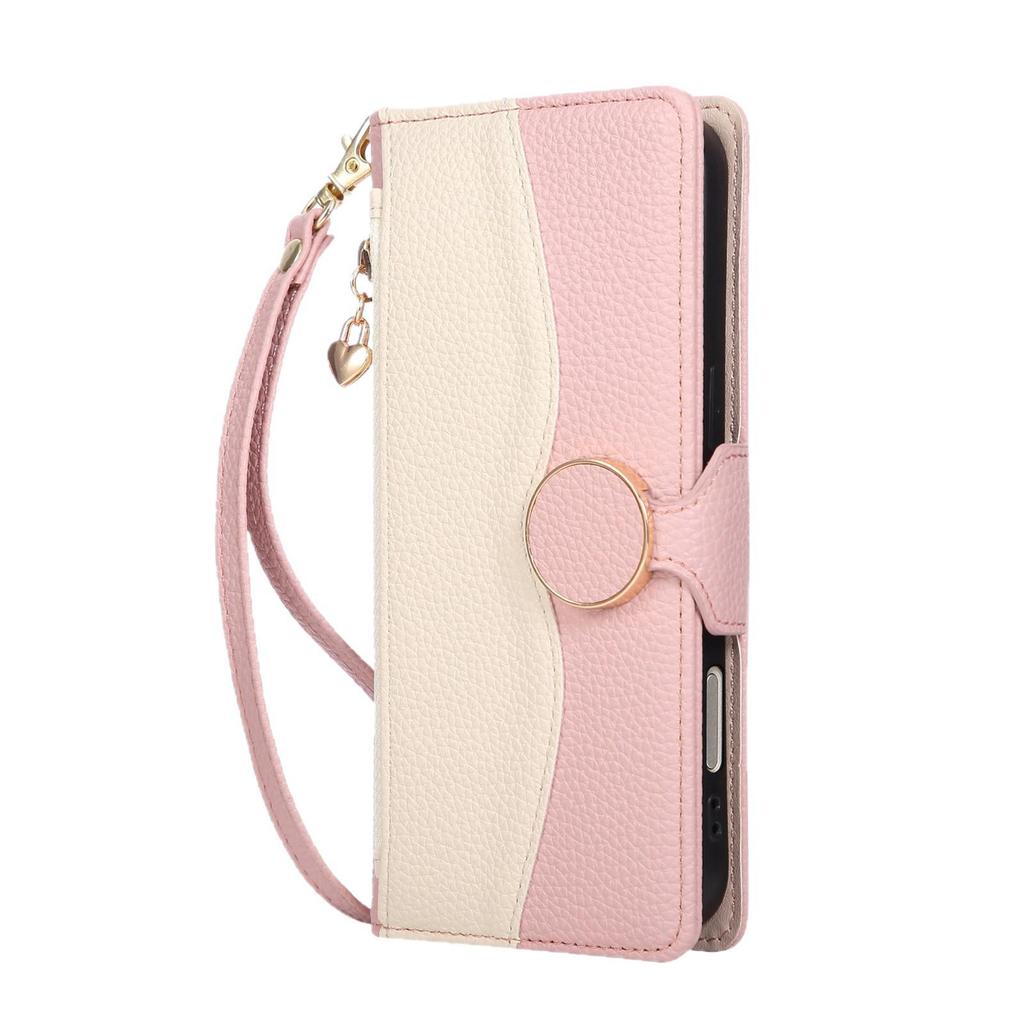 iPhone 17 Color Block Wallet Case: Drop-Proof Leather with Lanyard & Card Slots