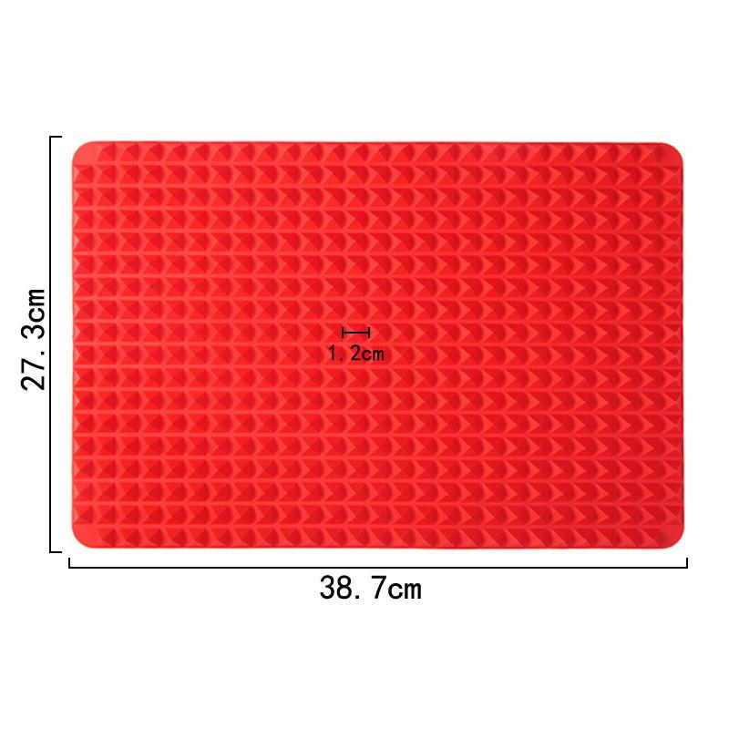 

Антипригарный силиконовый коврик для выпечки в форме пирамиды, коврик для выпечки с решеткой, универсальный коврик для барбекю в духовке, термостойкий коврик, кухонные принадлежности красный