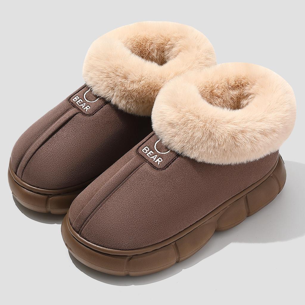 Plush new autumn and winter indoor home protection snow shoes non-slip thick-soled cotton shoes outer wear